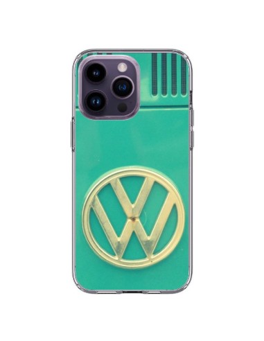 Coque iPhone 14 Pro Max Groovy Van Hippie VW Bleu - R Delean