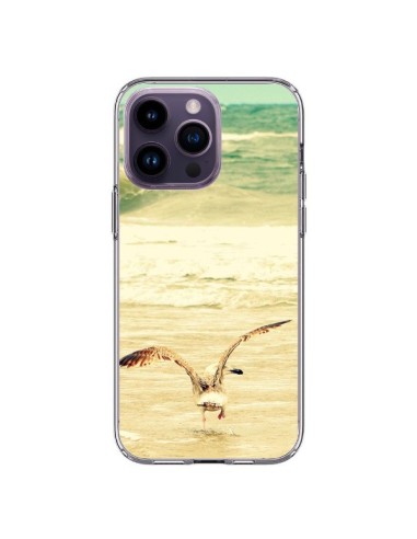 Coque iPhone 14 Pro Max Mouette Mer Ocean Sable Plage Paysage - R Delean