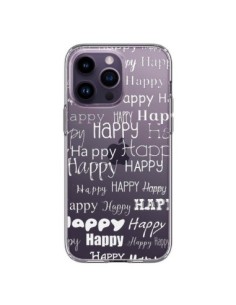 Coque iPhone 14 Pro Max Happy Happy Blanc Transparente -...