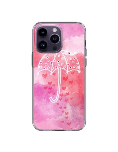 Coque iPhone 14 Pro Max Parapluie Coeur Love Amour - Sylvia Cook