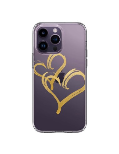 Cover iPhone 14 Pro Max Due Cuori Amore Trasparente - Sylvia Cook