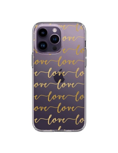 Coque iPhone 14 Pro Max Love Amour Repeating Transparente - Sylvia Cook