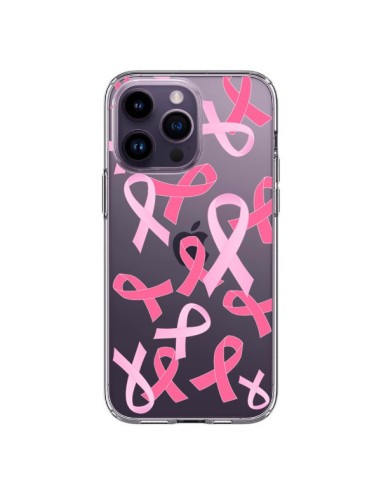 Cover iPhone 14 Pro Max Nastri Rosa Trasparente - Sylvia Cook