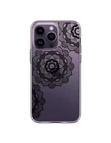 iPhone 14 Pro Max Case Triple Mandala Black Clear - Sylvia Cook