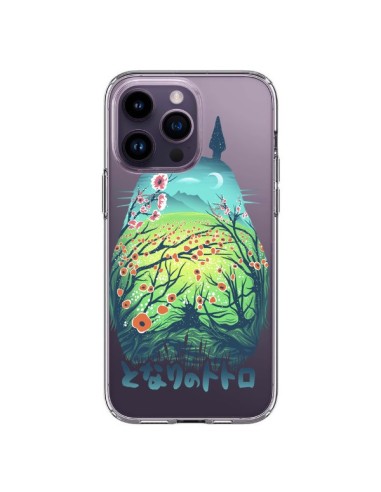 Coque iPhone 14 Pro Max Totoro Manga Flower Transparente - Victor Vercesi