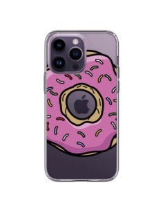Cover iPhone 14 Pro Max Ciambelle Rosa Trasparente -...