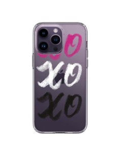 Coque iPhone 14 Pro Max XoXo Rose Blanc Noir Transparente...