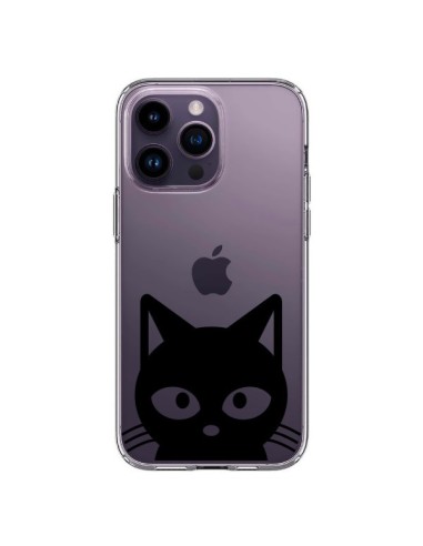 Coque iPhone 14 Pro Max Tête Chat Noir Cat Transparente - Yohan B.