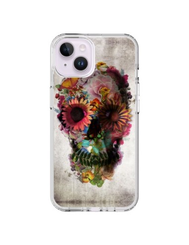 Coque iPhone 14 Plus Skull Flower Tête de Mort - Ali Gulec