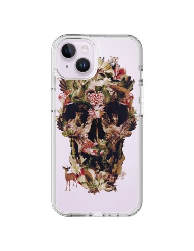 Coque iPhone 14 Plus Jungle Skull Tête de Mort Transparente - Ali Gulec