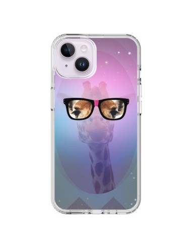Coque iPhone 14 Plus Girafe Geek à Lunettes - Aurelie Scour