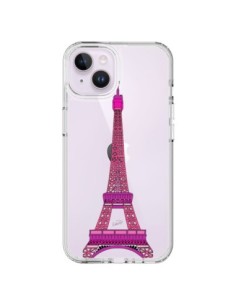 iPhone 14 Plus Case Tour Eiffel Pink Paris Clear - Asano...