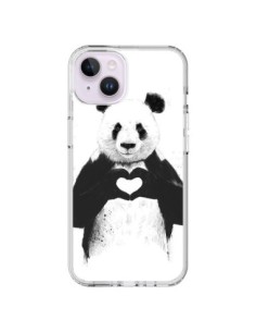 Cover iPhone 14 Plus Panda Amour All you need is Amore -...