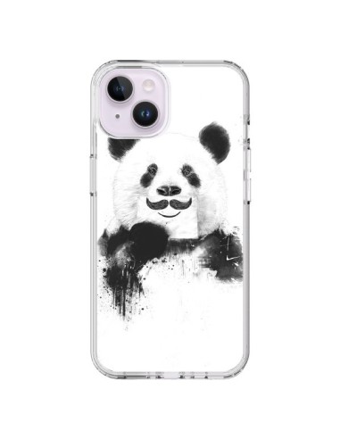 Coque iPhone 14 Plus Funny Panda Moustache Movember - Balazs Solti