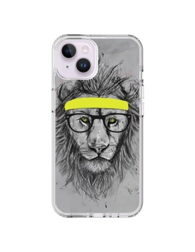 Coque iPhone 14 Plus Hipster Lion - Balazs Solti