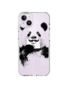 Cover iPhone 14 Plus Panda Divertene Baffi Trasparente -...