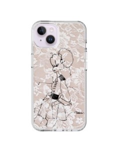Coque iPhone 14 Plus Croquis Dentelle Femme Fashion Mode...