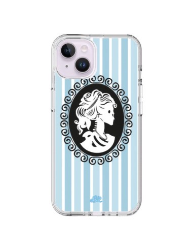 Coque iPhone 14 Plus Camée Squelette Bleue - Enilec