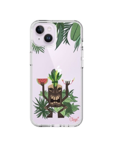 Cover iPhone 14 Plus Tiki Thailandia Giungla Legno Trasparente - Chapo