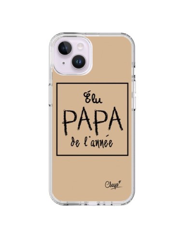 Coque iPhone 14 Plus Elu Papa de l'Année Beige - Chapo