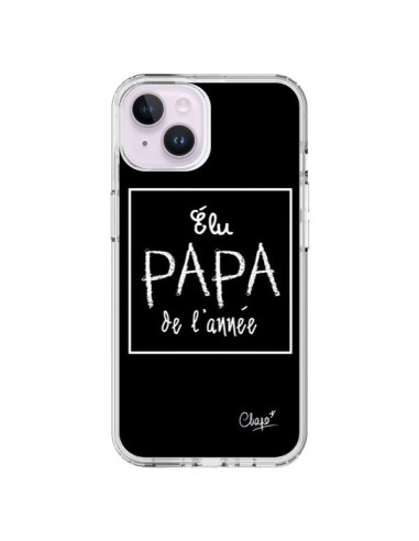 Coque iPhone 14 Plus Elu Papa de l'Année Noir - Chapo