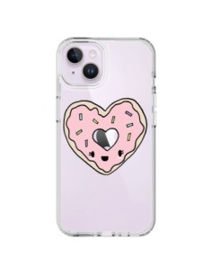Coque iPhone 14 Plus Donuts Heart Coeur Rose Transparente...