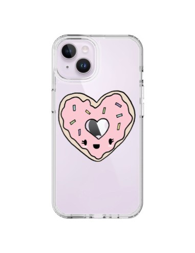 Cover iPhone 14 Plus Ciambella Cuore Rosa Trasparente - Claudia Ramos