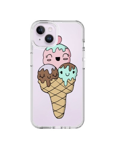 Coque iPhone 14 Plus Ice Cream Glace Summer Ete Cerise Transparente - Claudia Ramos