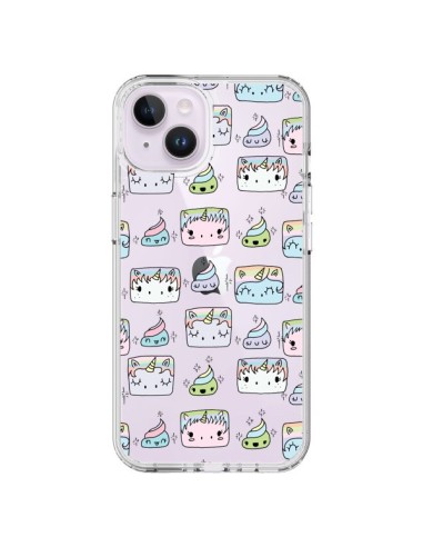 Coque iPhone 14 Plus Licorne Unicorn Cute Swag Transparente - Claudia Ramos