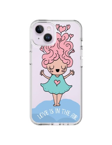 Coque iPhone 14 Plus Love Is In The Air Fillette Transparente - Claudia Ramos