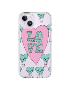 Cover iPhone 14 Plus Amore Nuvole Mongolfiera Trasparente...