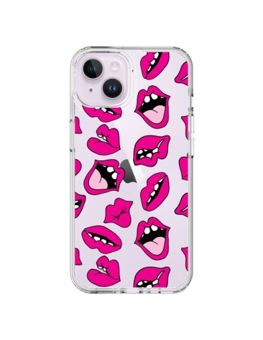 Coque iPhone 14 Plus Lèvres Lips Bouche Kiss Transparente - Claudia Ramos