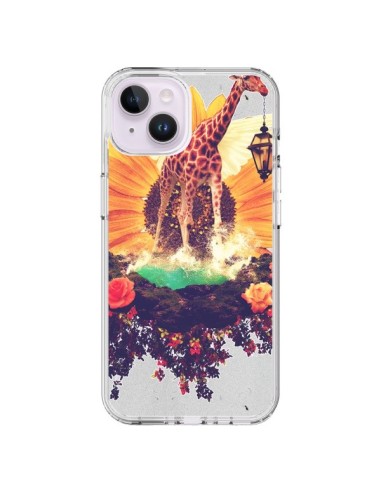 Cover iPhone 14 Plus Giraffa Fiori - Eleaxart