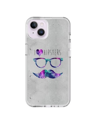 Coque iPhone 14 Plus I Love Hipsters - Eleaxart
