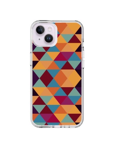 Coque iPhone 14 Plus Azteque Triangle Orange - Eleaxart