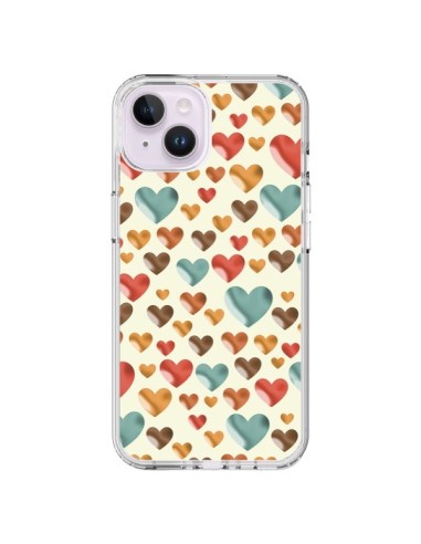 iPhone 14 Plus Case Hearts Colorful - Eleaxart