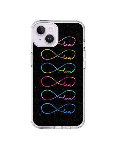 Coque iPhone 14 Plus Love Forever Infini Noir - Eleaxart