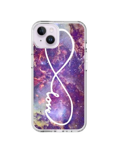 Coque iPhone 14 Plus Love Forever Infini Galaxy - Eleaxart