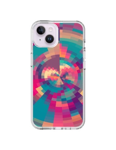 Cover iPhone 14 Plus Spirales di Colori Rosa Viola - Eleaxart