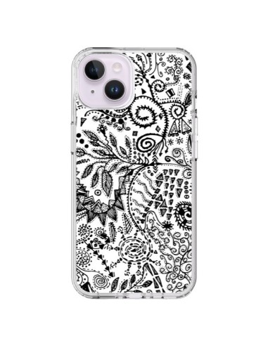 Coque iPhone 14 Plus Azteque Blanc et Noir - Eleaxart