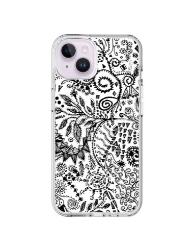 iPhone 14 Plus Case Aztec Black and White - Eleaxart