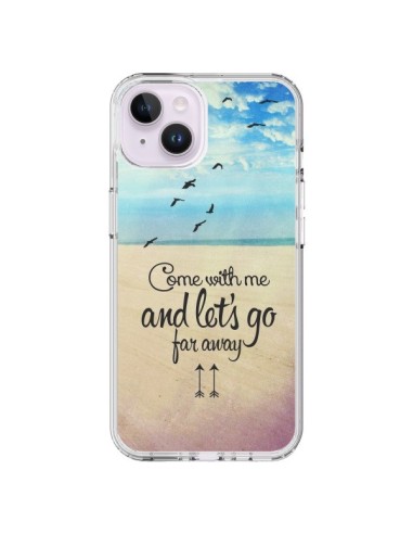 Coque iPhone 14 Plus Let's Go Far Away Beach Plage - Eleaxart
