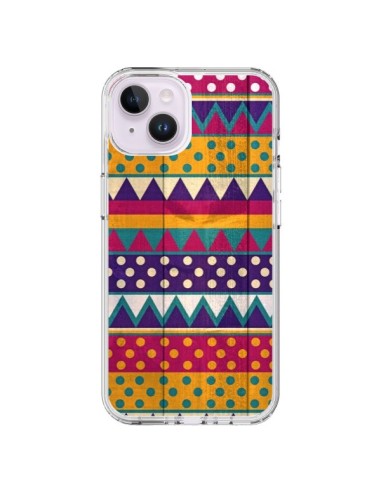 Coque iPhone 14 Plus Mexican Triangle Aztec Azteque - Eleaxart