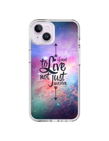 Coque iPhone 14 Plus I want to live Je veux vivre - Eleaxart