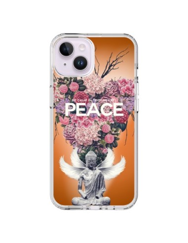 Coque iPhone 14 Plus Peace Fleurs Buddha - Eleaxart