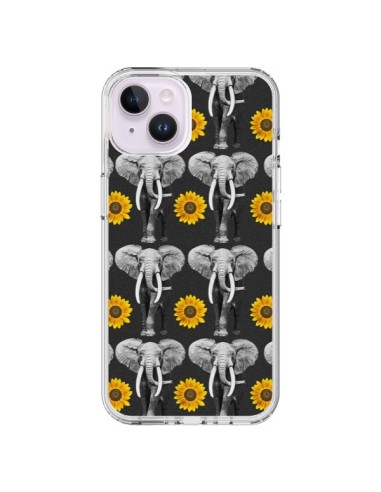iPhone 14 Plus Case Elephant Sunflowers - Eleaxart