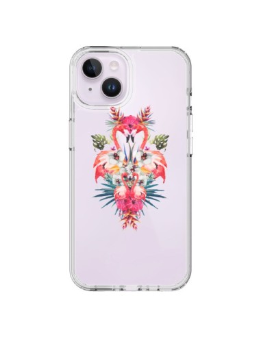 Coque iPhone 14 Plus Tropicales Flamingos Tropical Flamant Rose Summer Ete - Eleaxart