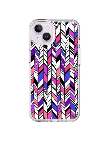 Coque iPhone 14 Plus Graphic Azteque Rose Violet -  Léa Clément