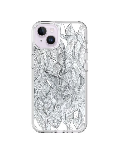 iPhone 14 Plus Case Leaves Black and White - Léa Clément