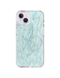 Coque iPhone 14 Plus Courbes Meandre Bleu Vert Nuageux -...